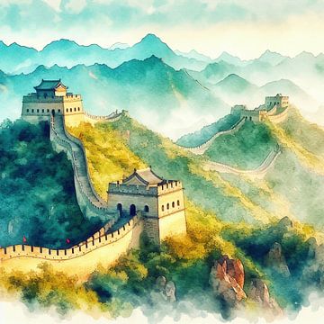 Die Große Mauer von China von Digital Art Nederland