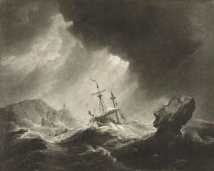 Storm op zee met schipbreuk
