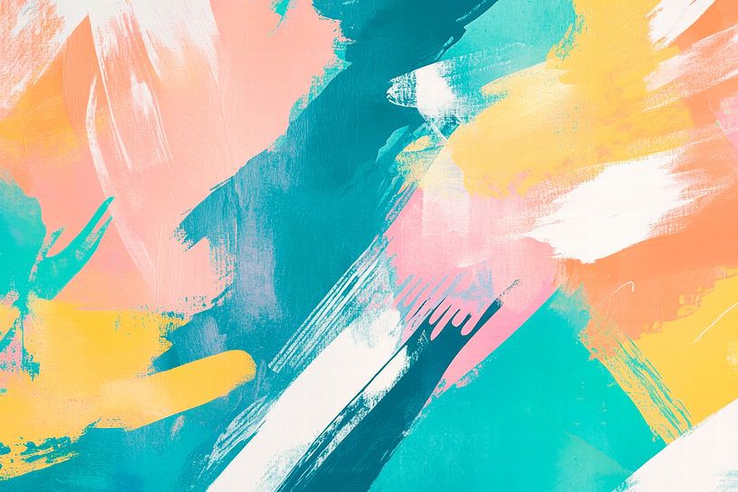 Coloured brushstrokes - Abstract by Poster Art Shop