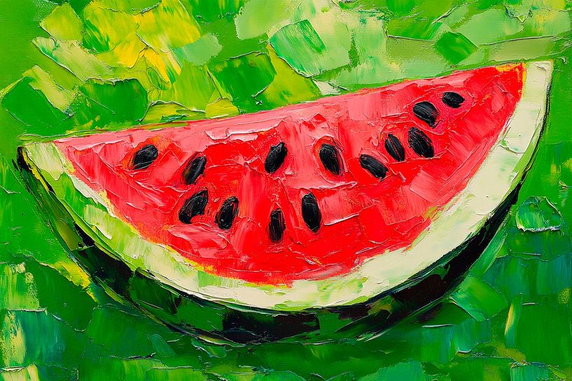 Saftige Wassermelone in lebhaften Farben von Poster Art Shop