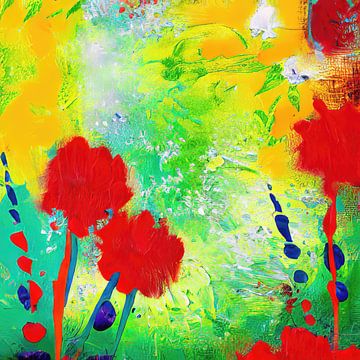 Abstractie met  bloemmotief fantasieën van Johan Noordhoff