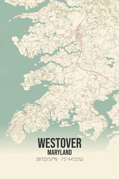 Vintage map of Westover (Maryland), USA. by Prints of Place