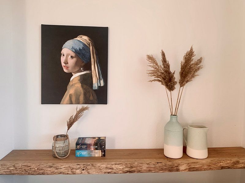 Klantfoto: Meisje met parel - Meisje van Vermeer - Schilderij (HQ)