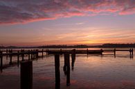 Pink Sunrise over the marina by Sandra de Heij thumbnail