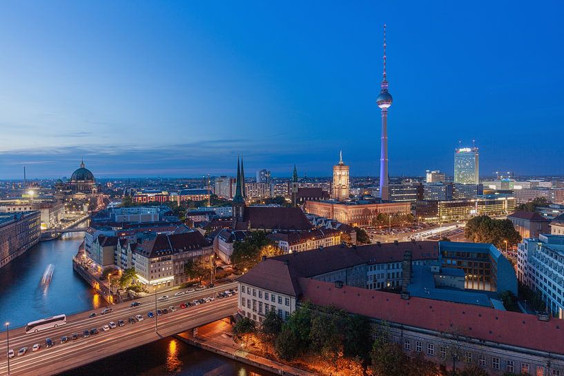 View of Berlin at the blue hour by Tilo Grellmann