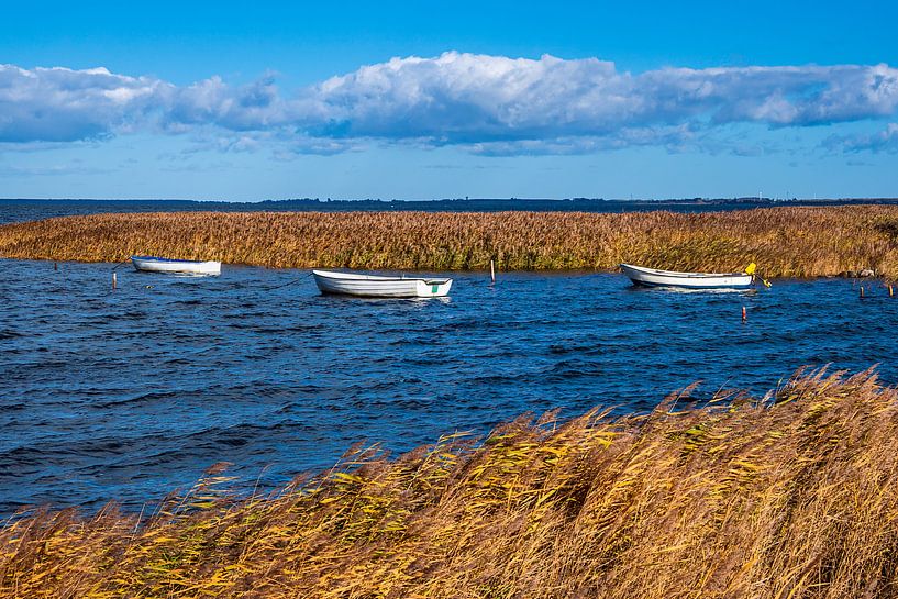 Bateaux sur la mer Baltique sur l'île de Moen au Danemark par Rico Ködder