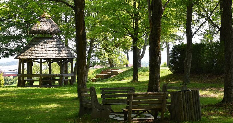 High school park in summer by Claude Laprise