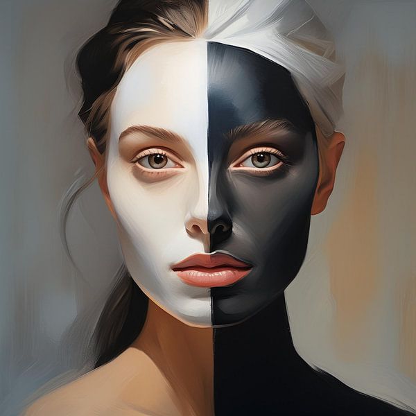 Portrait einer Frau weiss und schwarz - black and white von Reiner Borner