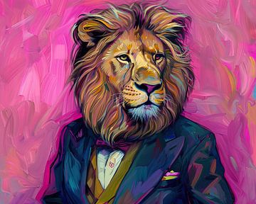 Leeuw Pop Art | Mane Trendsetter van Blikvanger Schilderijen