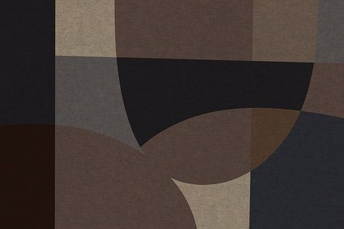 Bruin, grijs, beige organische vormen. Moderne abstracte retro geometrische kunst in aardetinten IX