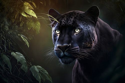 Schwarzer Tiger im Dschungel