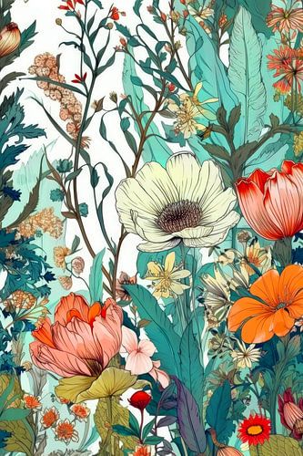 Bloemen botanisch patroon 11 #natuur