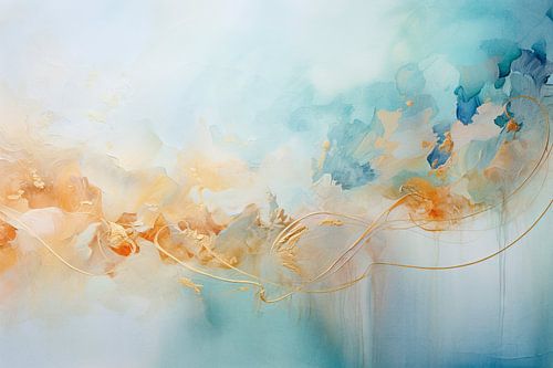 Abstrakter Minimalismus in Blau und Gold