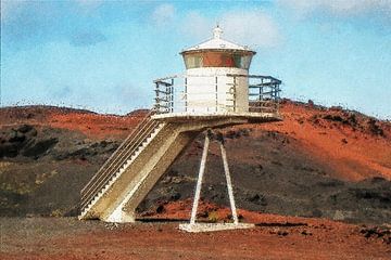 Leuchtturm auf Heimaey, Island von Frans Blok