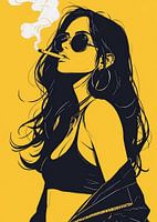 Femmes avec Cigarete
