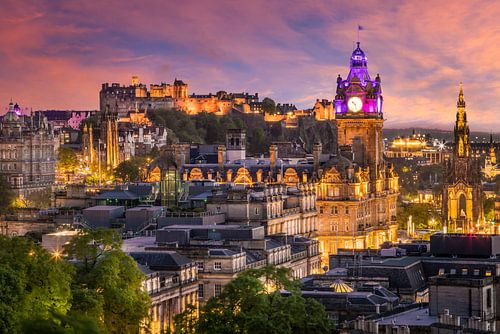 Fantastische zonsondergang in Edinburgh