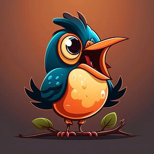 Oiseau fou cartoon