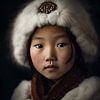 Portrait "Mongolian girl" by Carla Van Iersel
