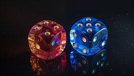 Würfel rot und blau panorama