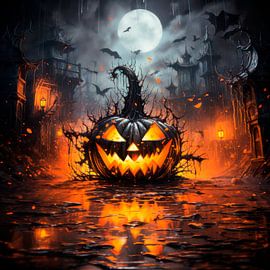 HALLOWEEN ART Devilish pumpkin