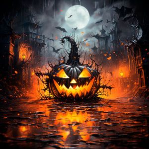 HALLOWEEN ART Duivelse pompoen van Melanie Viola