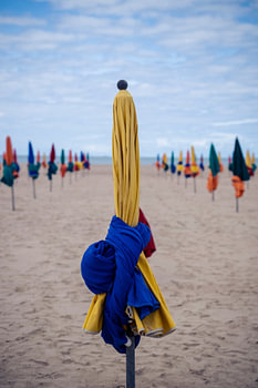 Parasols waiting for the sun