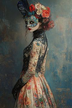 Masked Elegance van Abstract Schilderij