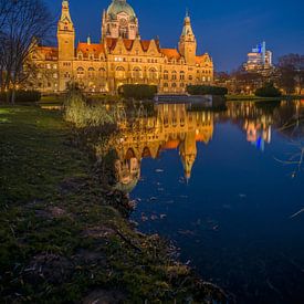 Hannover - Neues Rathaus bei Nacht von t.ART
