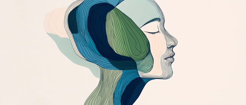 Harmonious profile view in colour sequences by Poster Art Shop