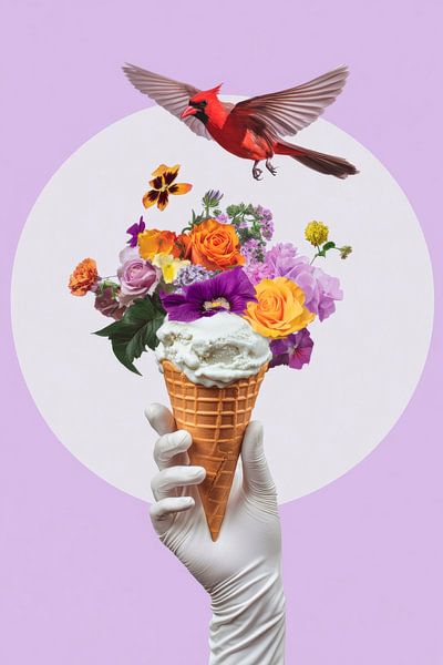 Bloemenijs met een vleugje vrijheid van Poster Art Shop