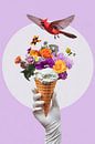 Bloemenijs met een vleugje vrijheid van Poster Art Shop thumbnail