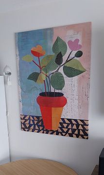 Klantfoto: Vrolijke illustratie van een plant in een pot van Studio Allee