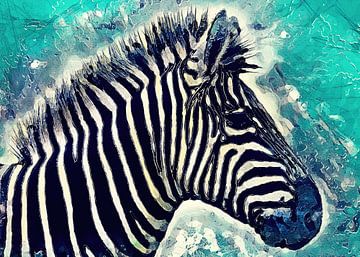 Zebra dierenkunst #leeuw van JBJart Justyna Jaszke
