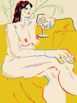 Mädchen mit einem Weinglass, Francesco Gulina von 1x