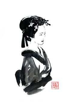 mooie geisha van Péchane Sumie