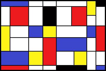 composition in the style of Piet Mondriaan by W J Kok