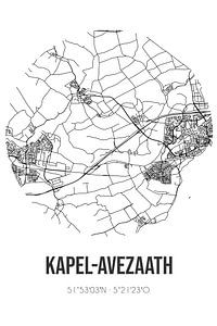Kapel-Avezaath (Gelderland) | Landkaart | Zwart-wit van Rezona