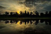 Zonsopkomst bij Angkor Wat in Cambodja