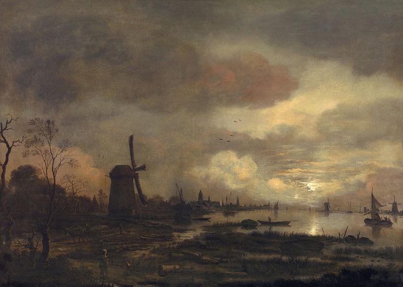 Landscape by moonlight, Aert van der Neer by Atelier Liesjes