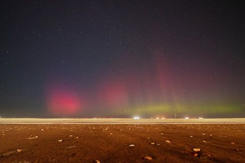 Northern lights on Scheveningen beach
