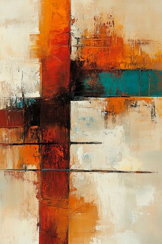 Abstracte compositie in warme tinten