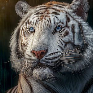 Portrait eines Weißen Tiger Illustration