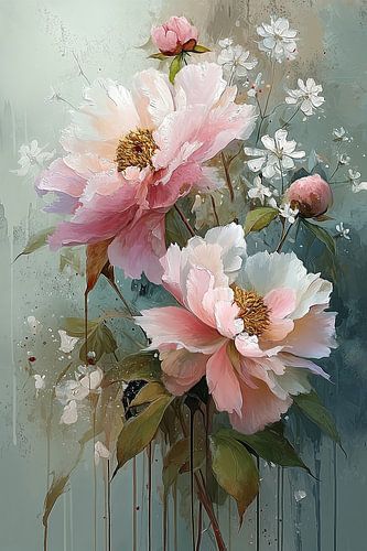 Pioenrozen in Zacht Roze no.3