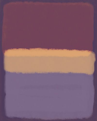 Moderne abstracte kunst in paars, geel, lila en licht violet