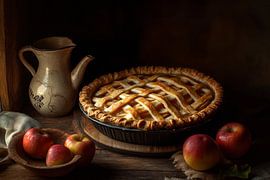 Delicious apple pie by candlelight by Poster Art Shop