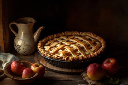 Heerlijke appeltaart bij kaarslicht