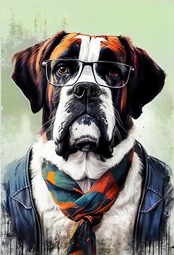 Hipster dog Jack #dog sur JBJart Justyna Jaszke