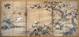 Kanu Mitsunobu.Vögel, Bäume und Blumen