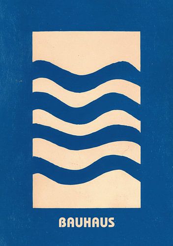 Bauhaus waves Minimalist design Blue