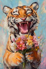 Lächelnder Tiger von Poster Art Shop